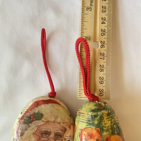 Vintage Victorian Old World Paper Mache Holiday Ornaments, set of 4 - Picture 13 of 13